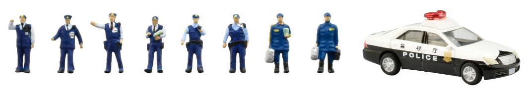 Fournitures de diorama pour voitures et officiers de police Tomytec Scenery 145