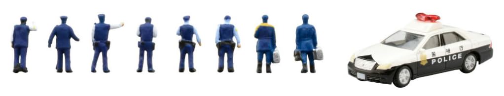 Fournitures de diorama pour voitures et officiers de police Tomytec Scenery 145