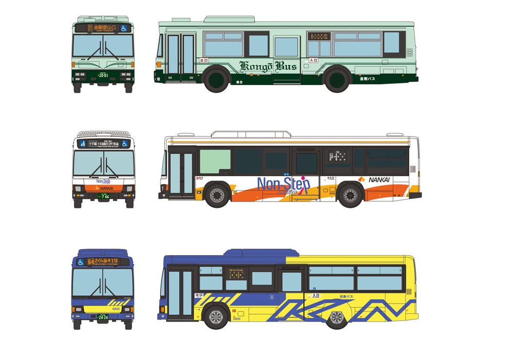 Tomytec Bus Collection: Goodbye Kongo Bus Set for Tondabayashi Station - 3 Company Set