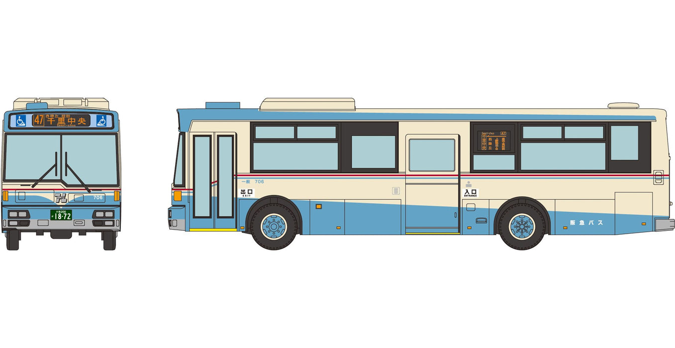 Tomytec Bus-Sammlung: Hankyu Bus Nishiko 96Mc, Reproduktion, bemaltes Modell