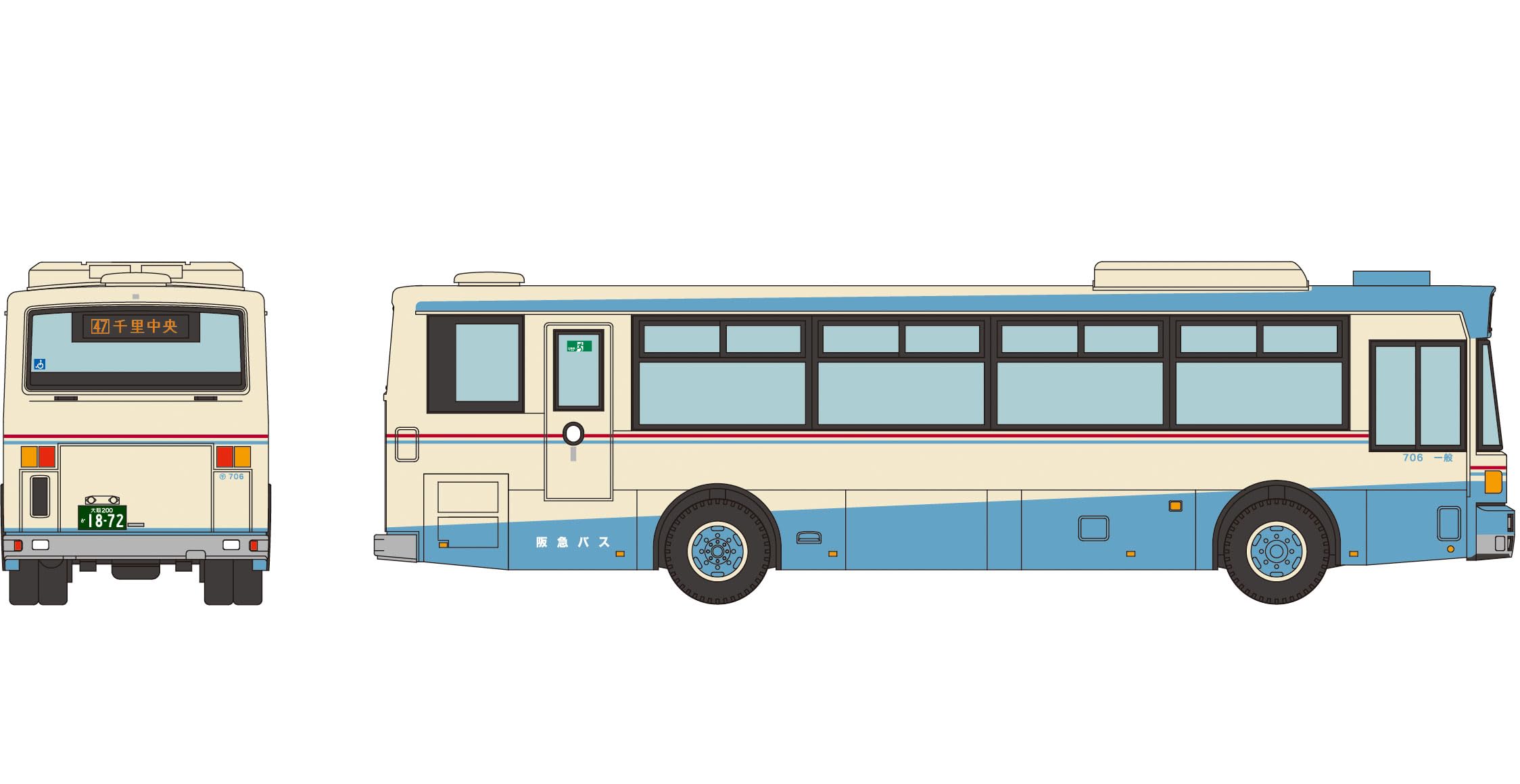 Tomytec Bus Collection: Hankyu Bus Nishiko 96Mc Reproduction Painted Model- Japan Figure Store - #1 Bring To You The Best Japanese Goods
