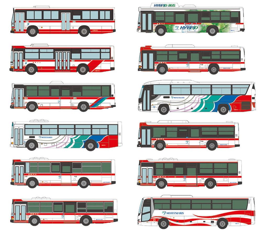 Tomytec The Bus Collection Meitetsu Bus Special 12 Pieces Diorama Supp