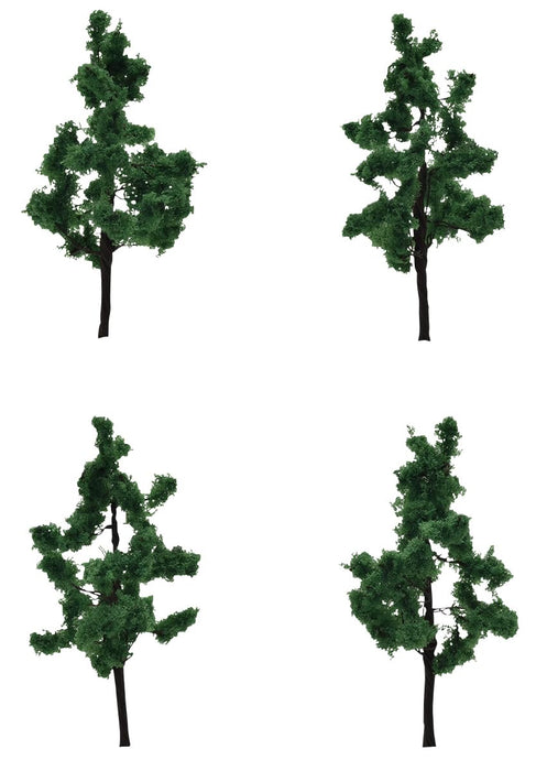 Tomytec Tomix N Gauge Coniferous Trees Set of 4 Deep Green Diorama Supplies
