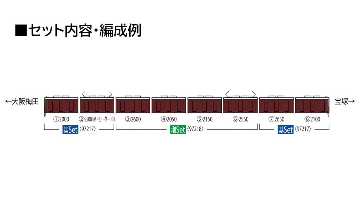 Tomytec Tomix N Gauge Hankyu 2000 Series Takarazuka Train Model Set 97218