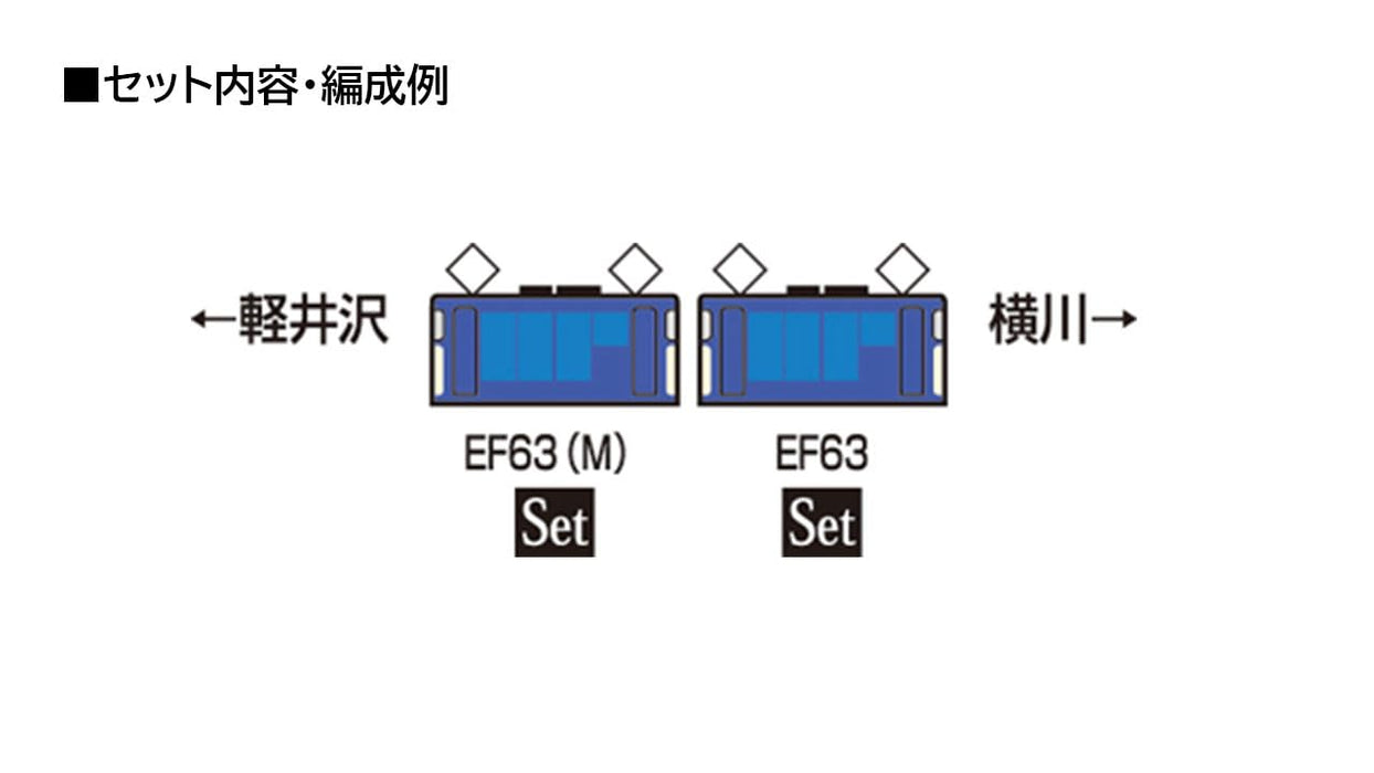 Tomytec Tomix N Spur JR EF63 Blaues Modell Elektrolokomotiv-Set 98151