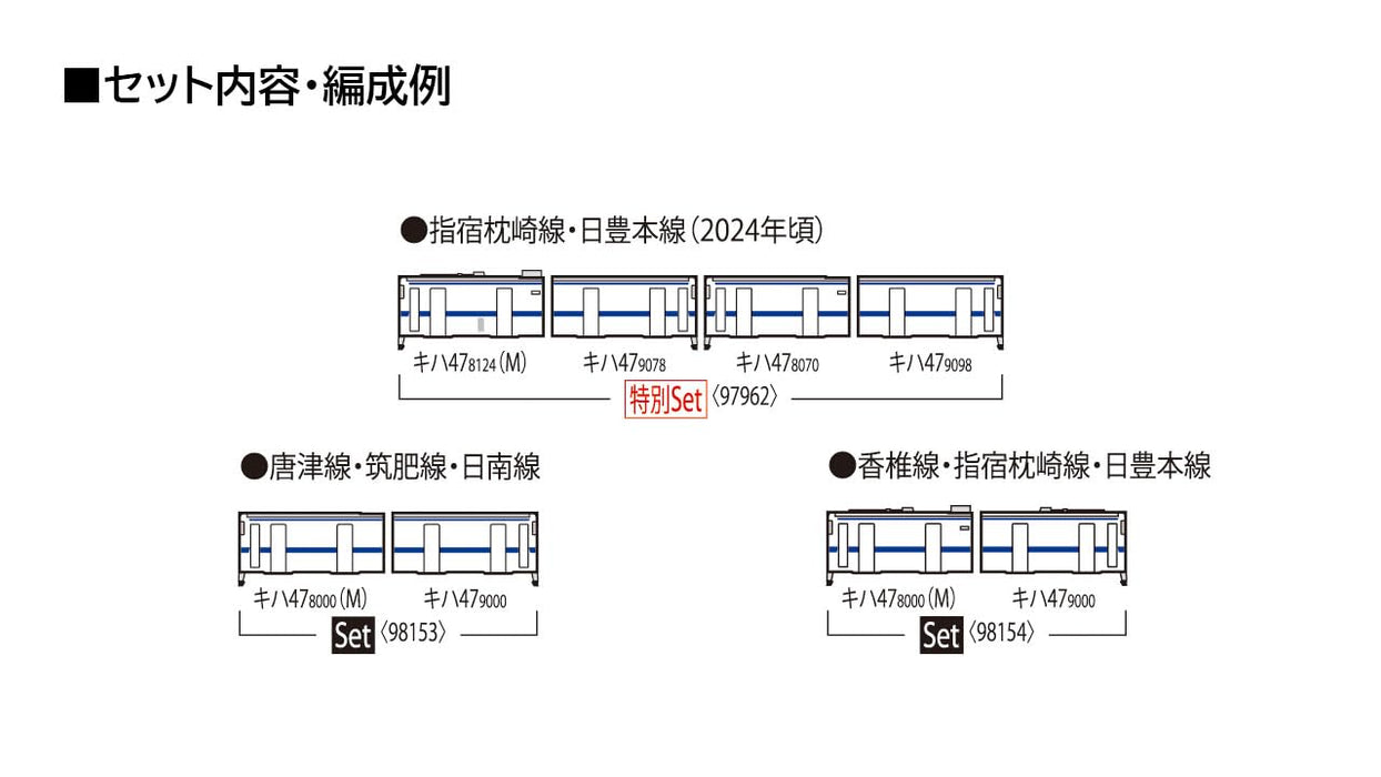 Tomytec Tomix N Spur Kiha 47 8000 Serie Kyushu Farbeisenbahn-Modellset