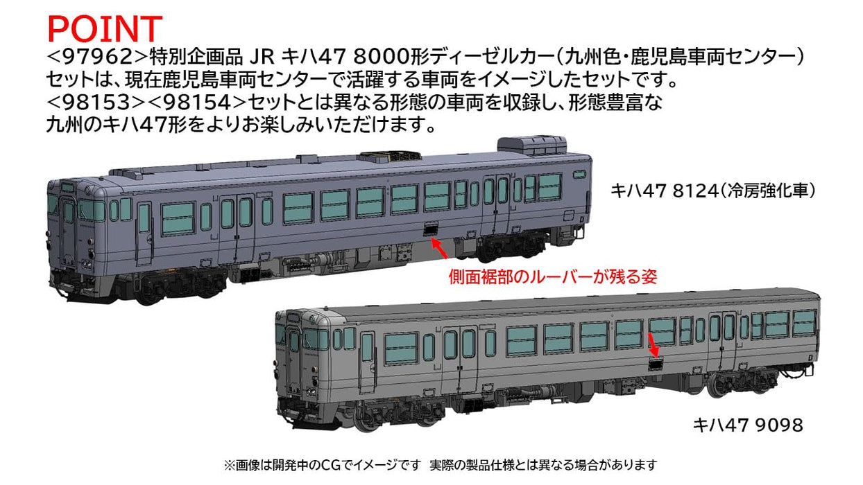 Coffret de voitures diesel Kyushu Tomytec Tomix N Gauge Kiha 47 série 8000