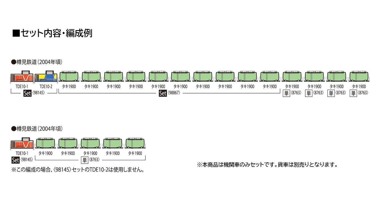 Tomytec Tomix N Gauge Tarumi Railway Tde10 Type 1 & 2 Diesel Locomotive Set 98145