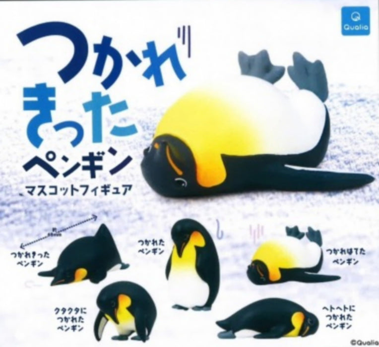 Qualia Tsukarekitta Penguin Mascot Figure - Cute Collectible Desk Decor