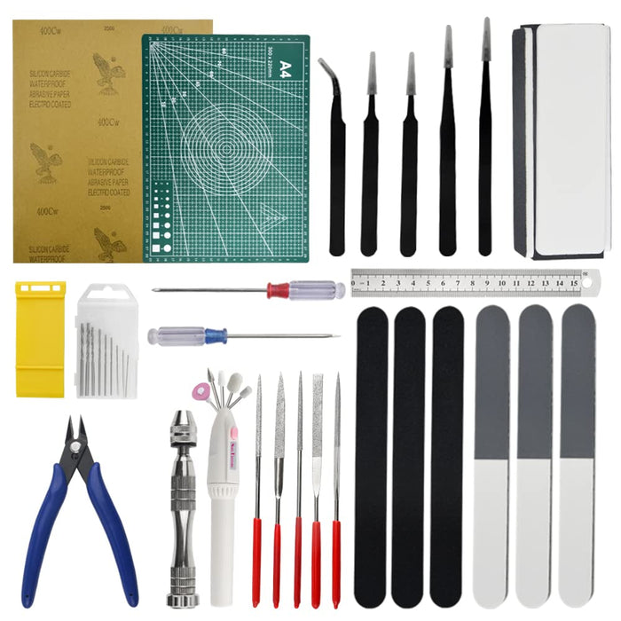 Wmycongcong 31-Piece Plastic Model Tools Set for Beginners and Hobbyists