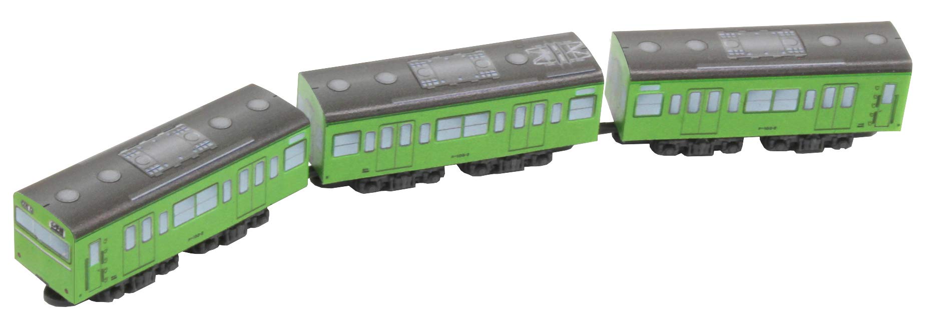 Rokuhan Z Gauge Shorty Passenger Car Model - Jnr 103 Series Train Greenish Blue Custom Label