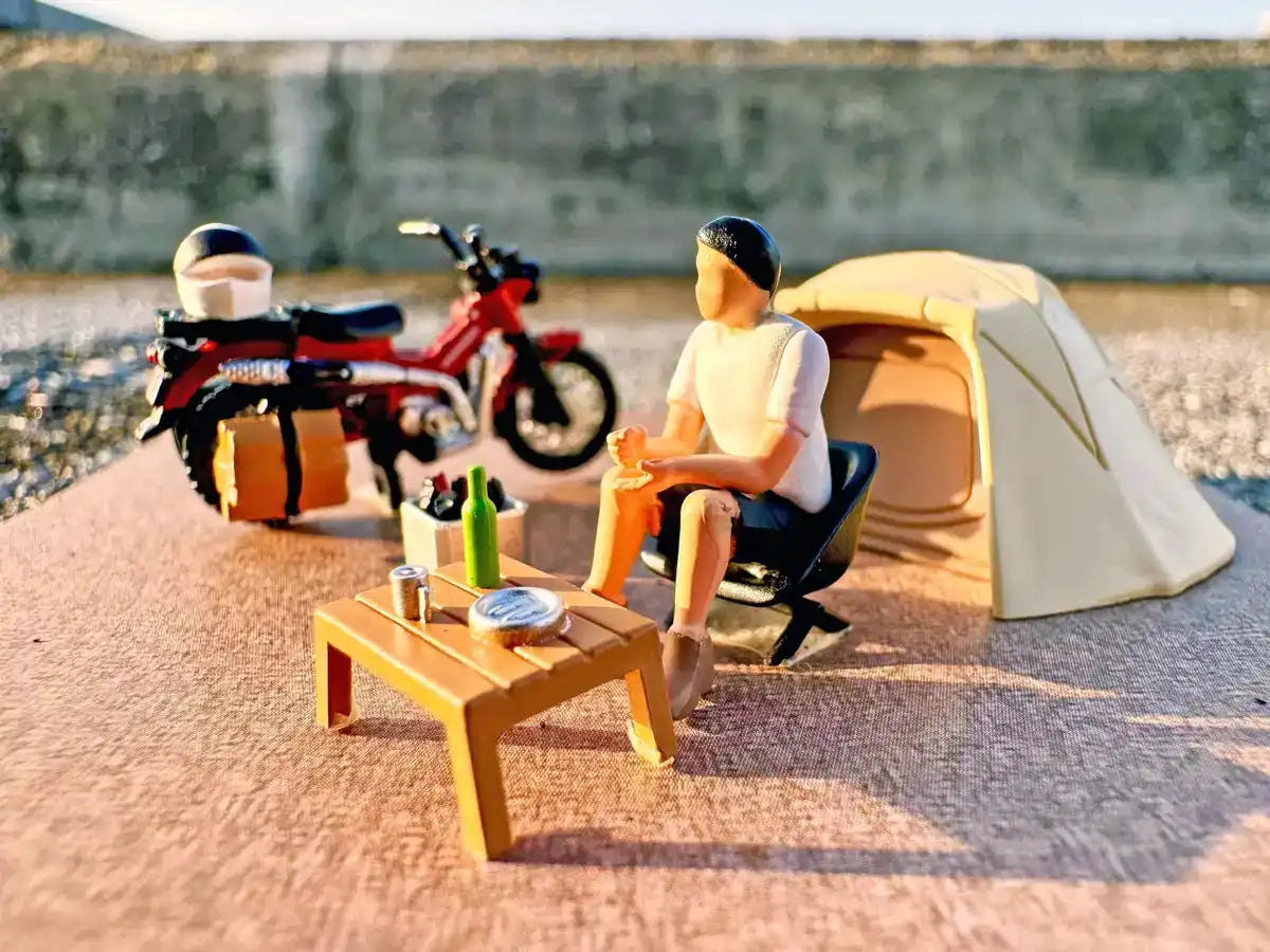 Tomytec Geocolle 64 Car Snap 30A Solo Camping Set with Honda CT125 Hunter Cub