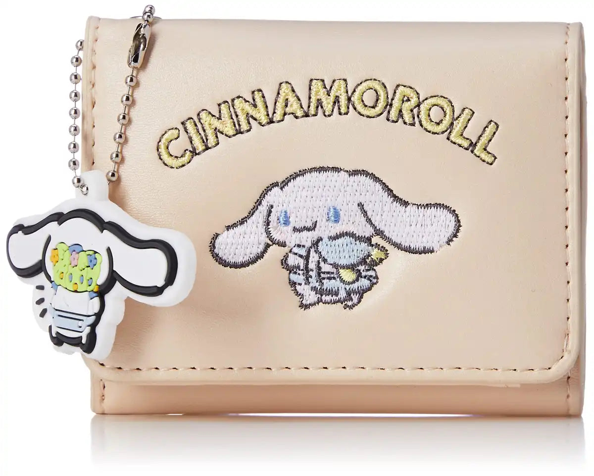 Sanrio Beige Tri-Fold Wallet for Women with Sanrio Characters Cnm-Wlt04- Japan Figure Store - #1 Bring To You The Best Japanese Goods
