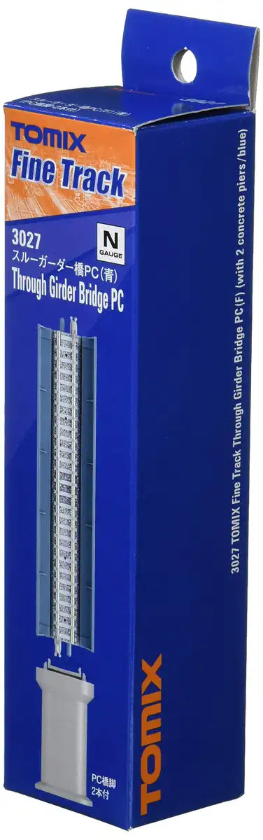 Tomytec Tomix N Gauge Blue Through Girder Bridge with 2 Pc Piers - 3027 Railway Model Supplies- Japan Figure Store - #1 Bring To You The Best Japanese Goods