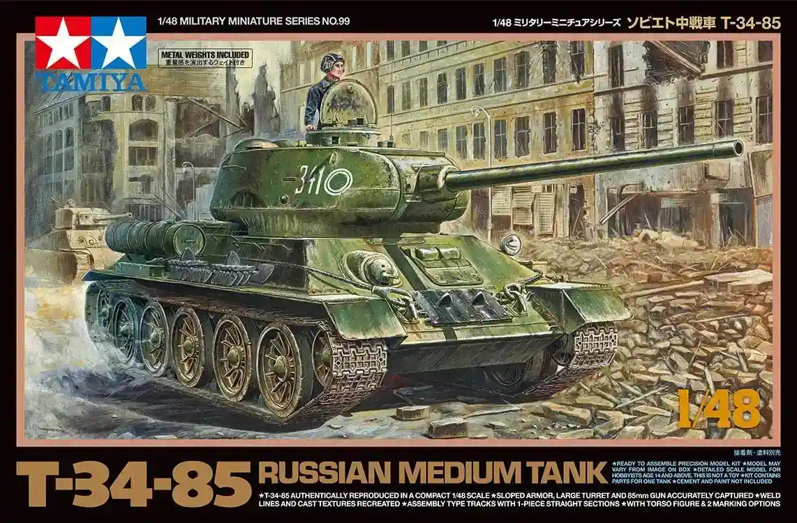TAMIYA 1/48 Russian Medium Tank T34-85 Plastic Model- Japan Figure Store - #1 Bring To You The Best Japanese Goods