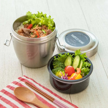 Skater 550ml Silver Stainless Steel Insulated Lunch Box Rice Bowl Shape Antibacterial - Stlbd6Ag-A- Japan Figure Store - #1 Bring To You The Best Japanese Goods