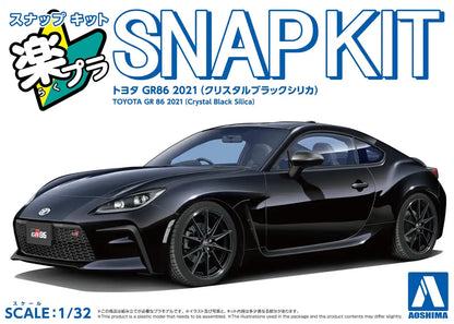 Aoshima 1/32 Rakupla Toyota Gr86 2021 Black Model Kit Pre-Colored