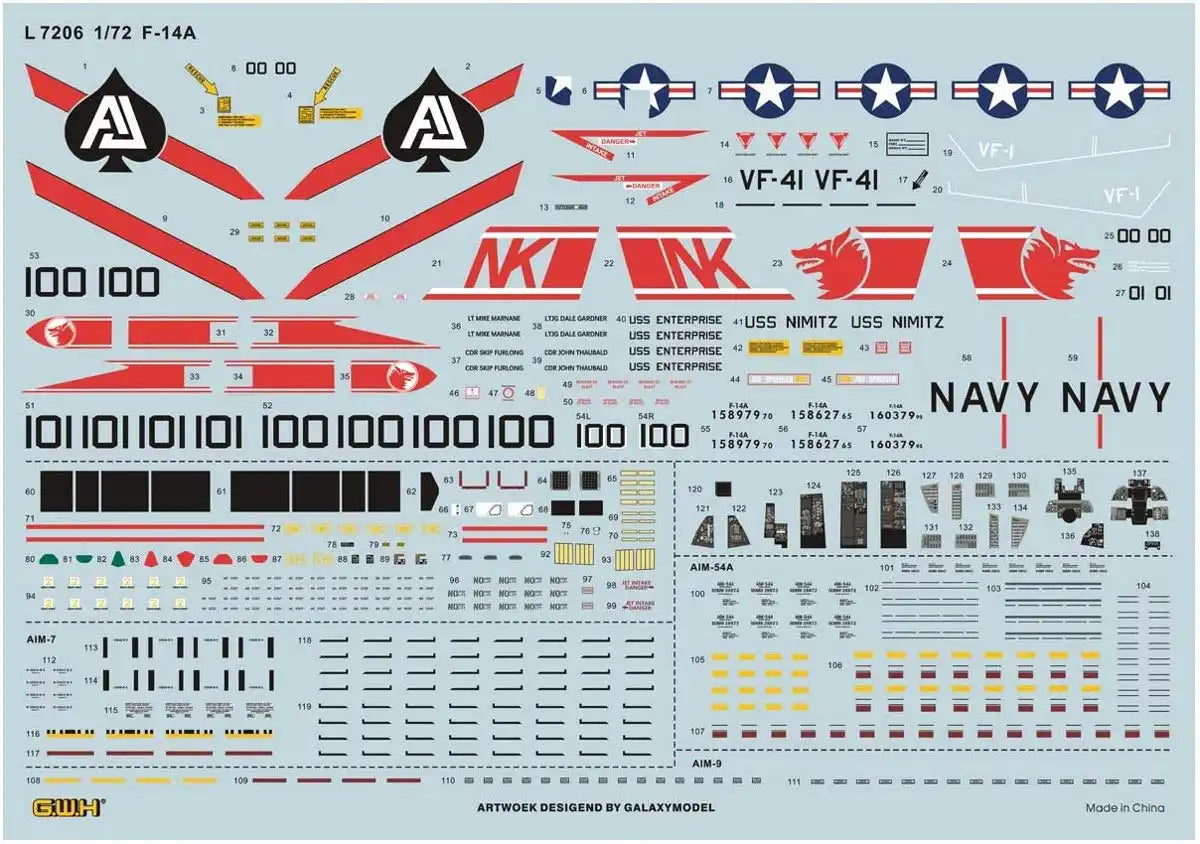 GREAT WALL HOBBY 1/72 Us Navy F-14A Carrier Fighter Plastic Model- Japan Figure Store - #1 Bring To You The Best Japanese Goods