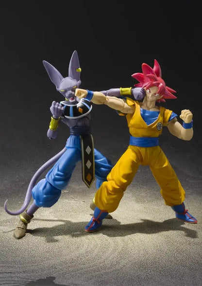 Tamashii Nations DBZ Son Goku Super Saiyan God Red Hair Figure 14cm