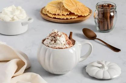 Le Creuset 南瓜马克杯 400毫升 带盖 栗色 万圣节设计 安全