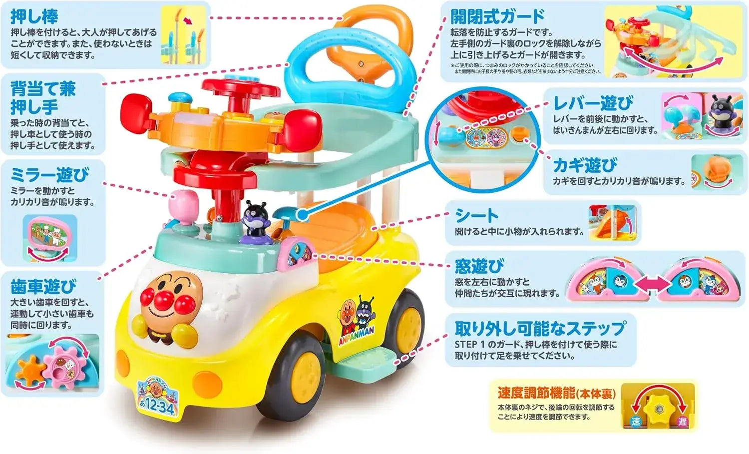 Agatsuma Anpanman 3 Step Businesker DX Push Bar Guard