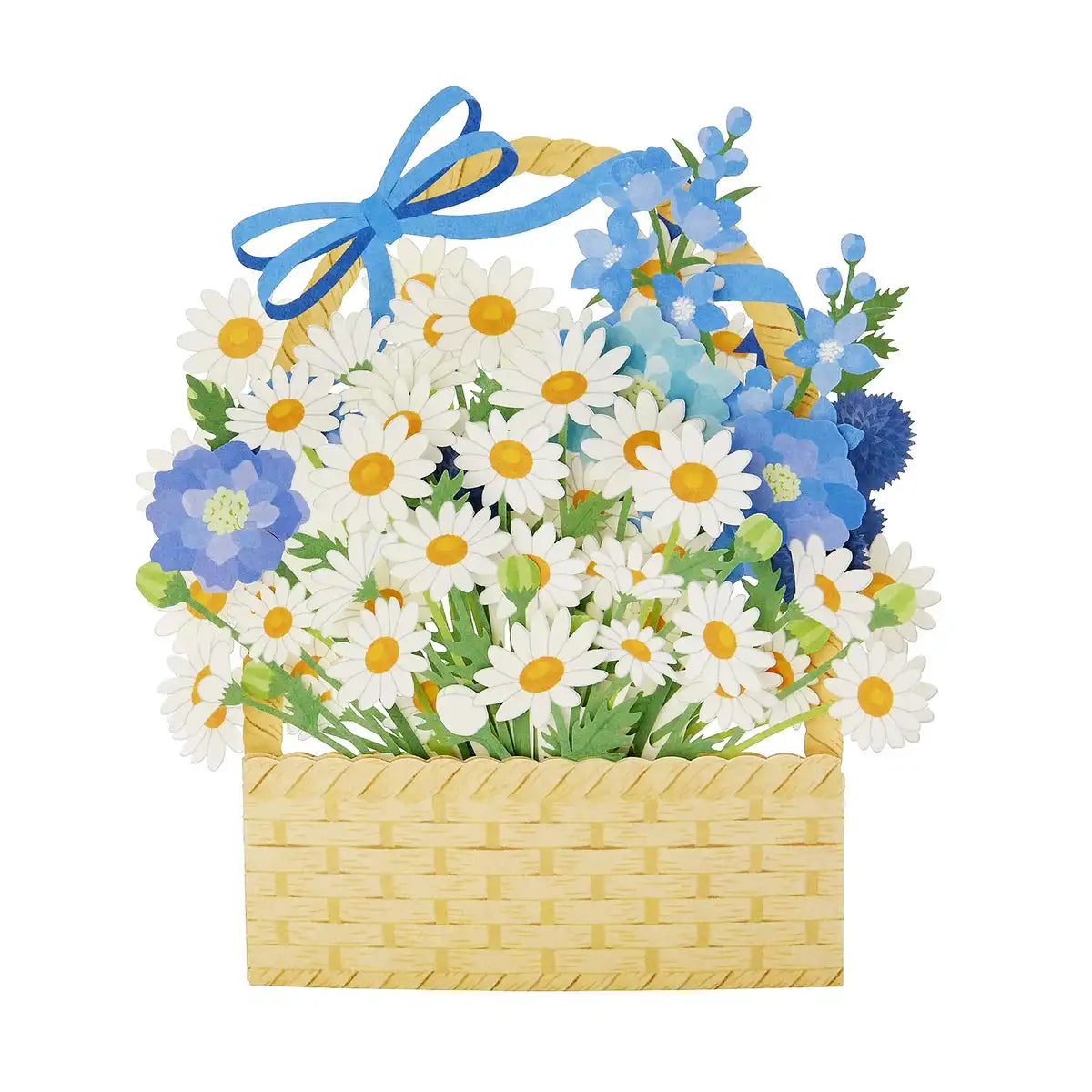 Sanrio Blue Flower Basket Laser Cut Greeting Card - Overseas Shipping Available- Japan Figure Store - #1 Bring To You The Best Japanese Goods