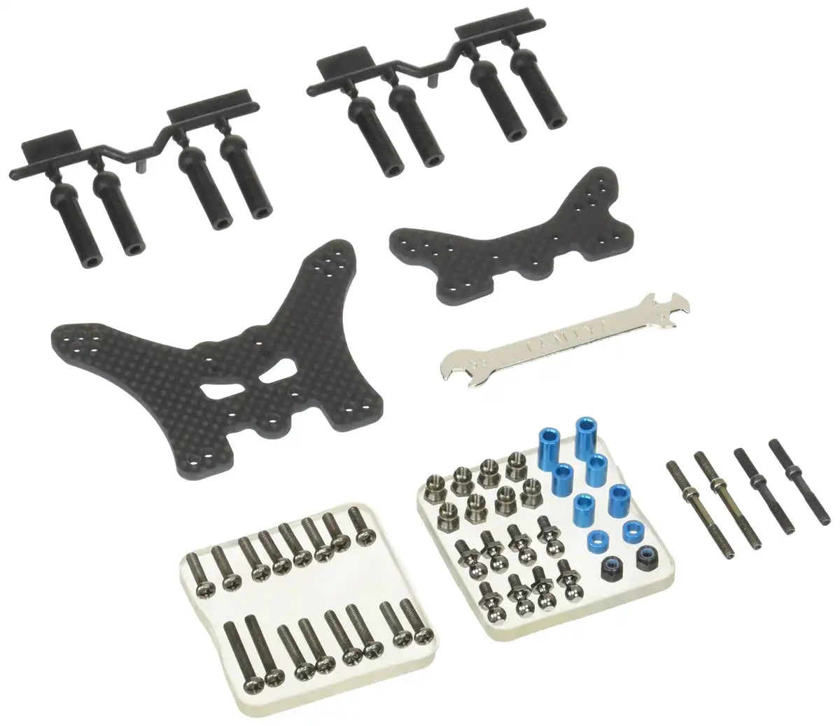 Tamiya Hop-Up TT-02B Carbon Damper Stay Front Rear 54754- Japan Figure Store - #1 Bring To You The Best Japanese Goods