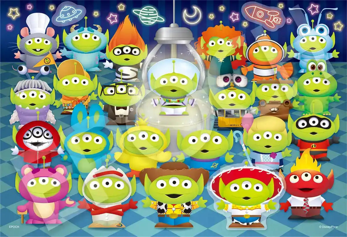 Epoch Disney 300 Piece Puzzle 26x38cm Collage Aliens with Glue and Sticker