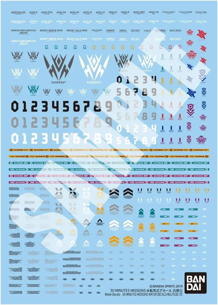 Bandai Spirits 30 Minutes Missions Water Transfer Decal Universal 5