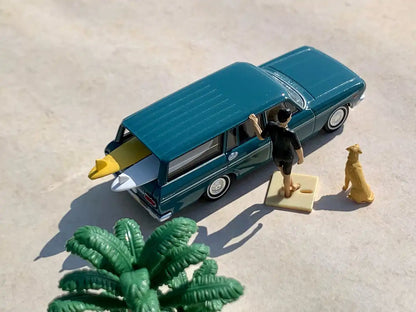 Tomytec Geocolle 64 Car Snap 19A Surfing Resin Dolls + Die-Cast Mini Car Set- Japan Figure Store - #1 Bring To You The Best Japanese Goods