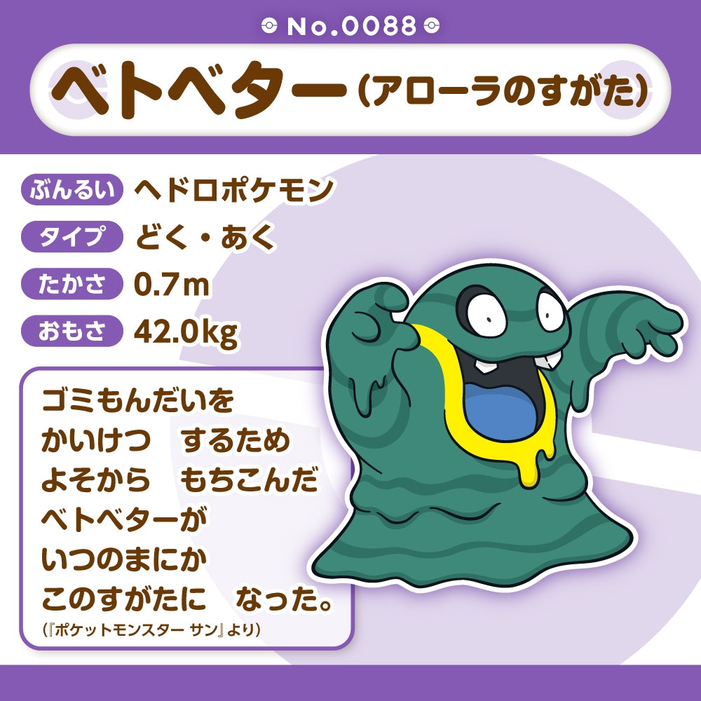 A088 ぬいぐるみ Pokémon fit ベトベター(アローラのすがた)