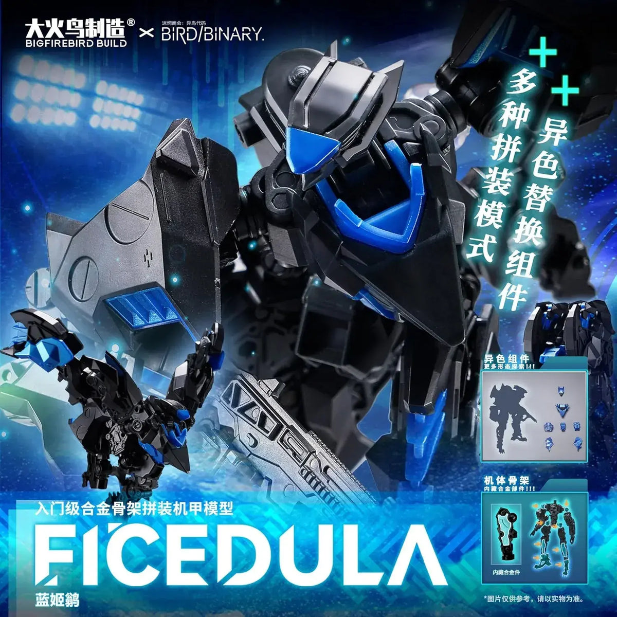 Bigfirebird Build Bird Binary Fikedura ABS Alloy Model Kit