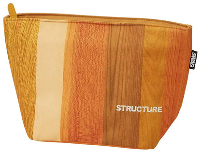 Skater Light Brown Wood Grain Zippered Lunch Bag Cooler 30X22X12cm - KBC4- Japan Figure Store - #1 Bring To You The Best Japanese Goods