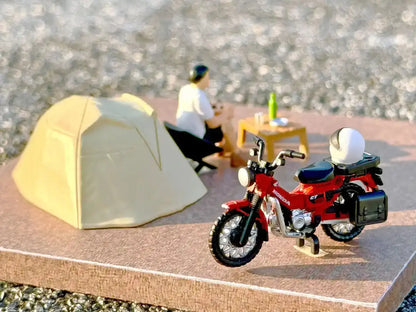 Tomytec Geocolle 64 Car Snap 30A Solo Camping Set with Honda CT125 Hunter Cub
