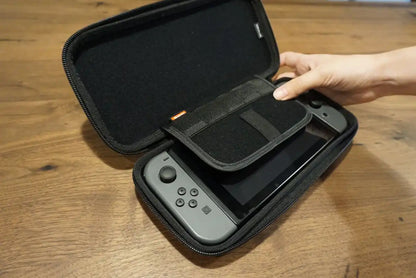 HORI Tough Hard Pouch Black & Red For Nintendo Switch- Japan Figure Store - #1 Bring To You The Best Japanese Goods