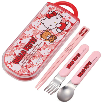 Skater Hello Kitty Lunch Box Trio Set for Kids with Cutlery – Made in Japan- Japan Figure Store - #1 Bring To You The Best Japanese Goods