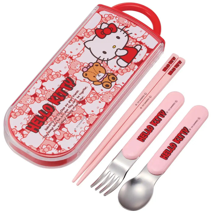 Skater Hello Kitty Lunch Box Trio Set for Kids with Cutlery – Made in Japan- Japan Figure Store - #1 Bring To You The Best Japanese Goods