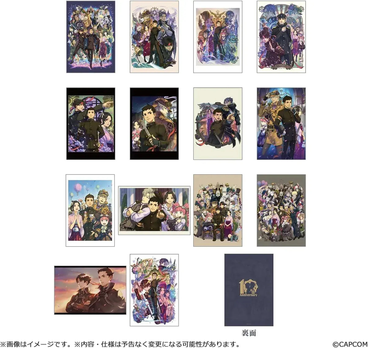 Capcom 10th Anniversary Illustration Card Set with Stand