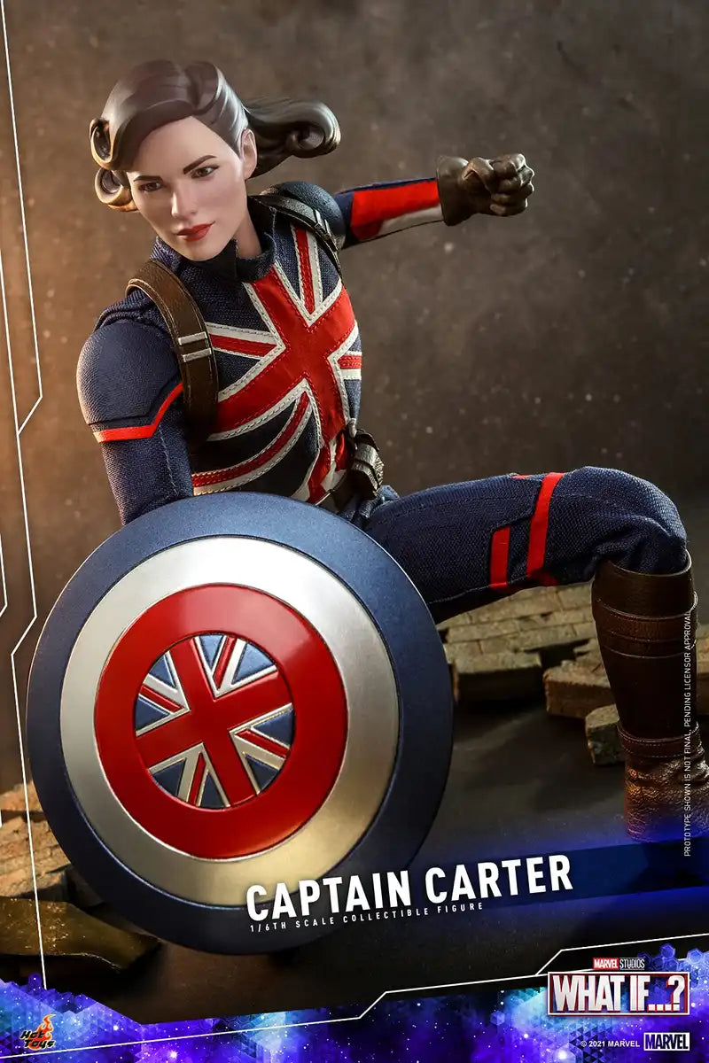 Hot Toys 1/6 Scale Captain Carter Figure 29cm Blue Plastic TV Masterpiece