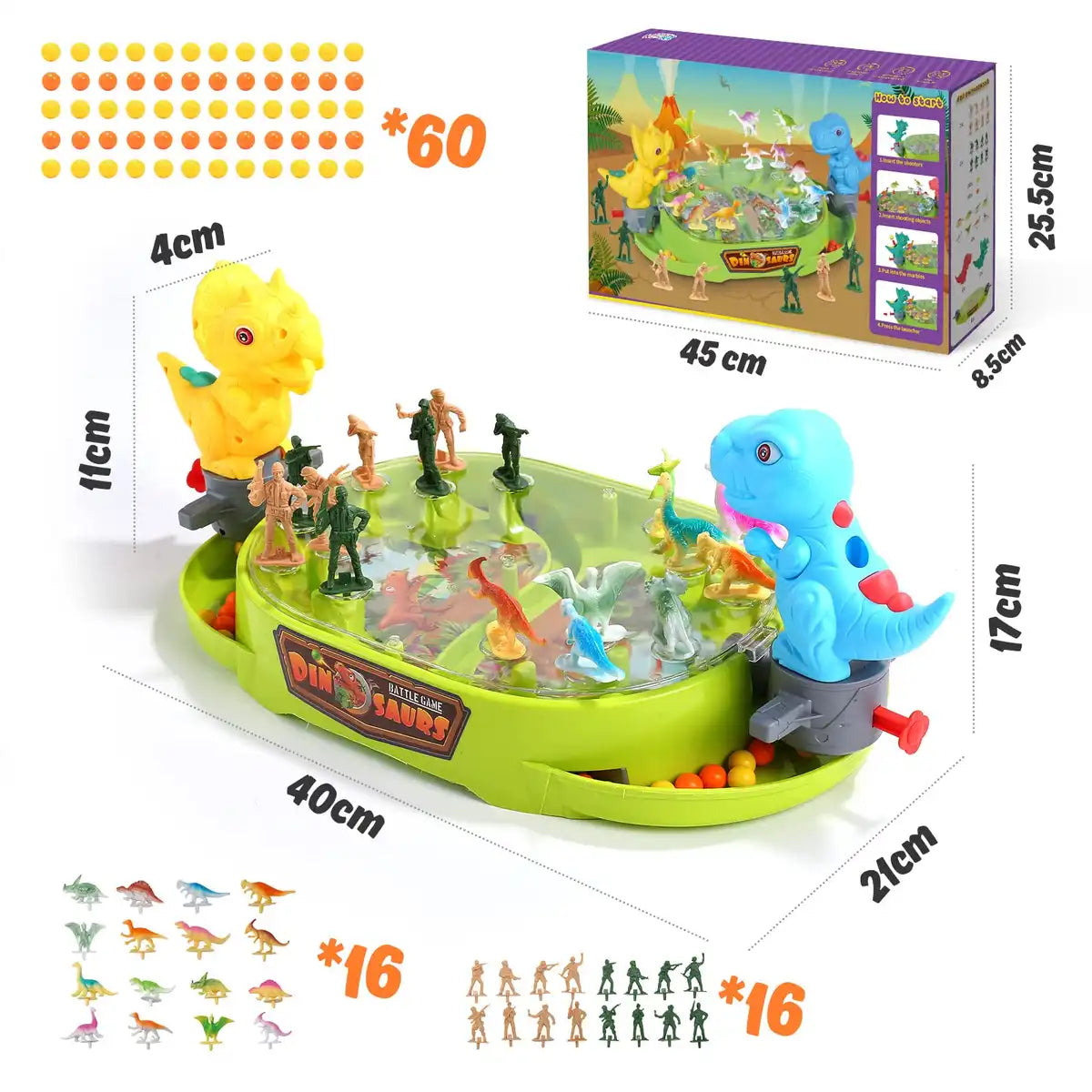 Skirfy 3-In-1 Educational Board Game for Kids with Dinosaurs and Soldiers- Japan Figure Store - #1 Bring To You The Best Japanese Goods