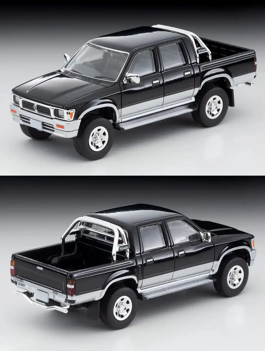 Tomytec 1/64 Toyota Hilux 1995 Double Cab SSR-X 4WD Pickup - Black/Silver- Japan Figure Store - #1 Bring To You The Best Japanese Goods