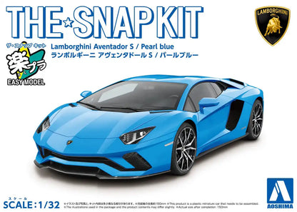AOSHIMA The Snap Kit No.12-D 1/32 Lamborghini Aventador S Pearl Blue Plastic Model- Japan Figure Store - #1 Bring To You The Best Japanese Goods