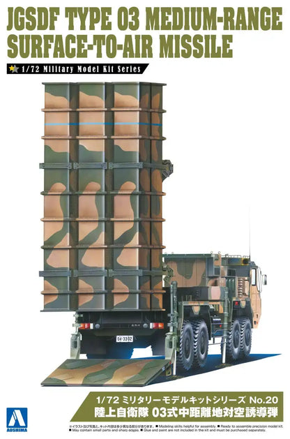 AOSHIMA Military Model Kit 1/72 Jgsdf Medium-Range Surface-To-Air Missile Plastic Model- Japan Figure Store - #1 Bring To You The Best Japanese Goods