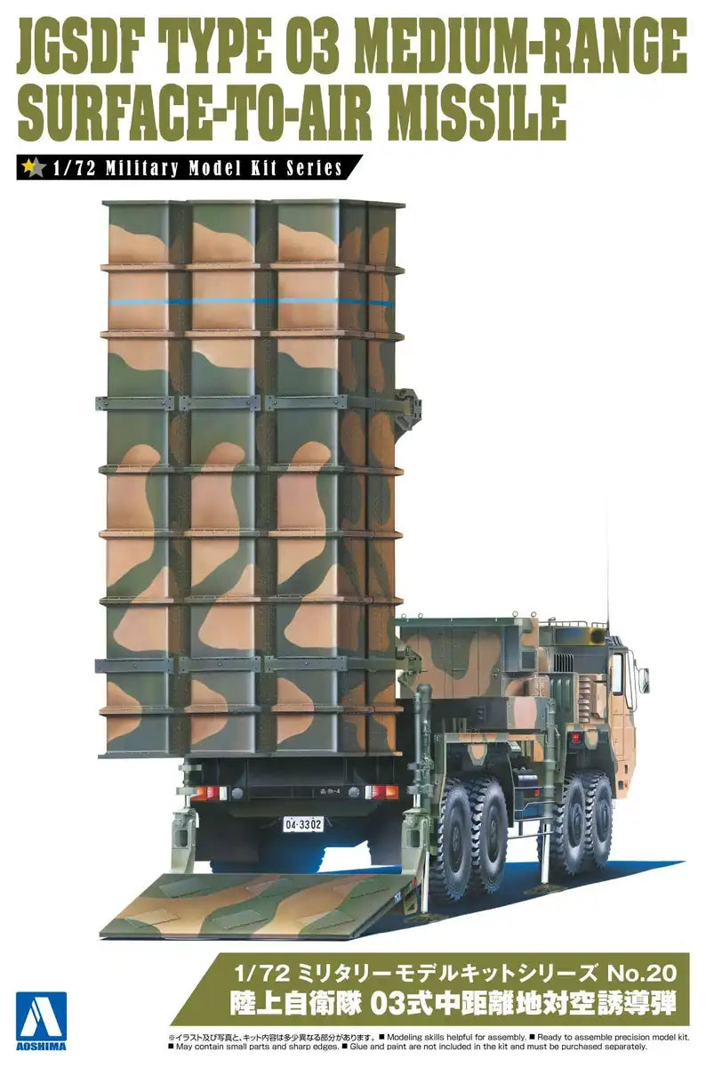 AOSHIMA Military Model Kit 1/72 Jgsdf Medium-Range Surface-To-Air Missile Plastic Model- Japan Figure Store - #1 Bring To You The Best Japanese Goods