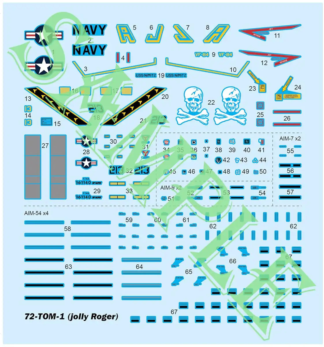 DOYUSHA 1/72 Us Navy F-14A Tomcat Vf-84 Jolly Rogers Plastic Model- Japan Figure Store - #1 Bring To You The Best Japanese Goods