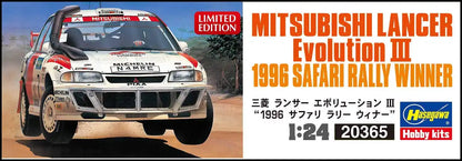 Hasegawa 20365 Mitsubishi Lancer Evolution III 1996 Safari Rally Winner 1/24 Plastic Cars- Japan Figure Store - #1 Bring To You The Best Japanese Goods