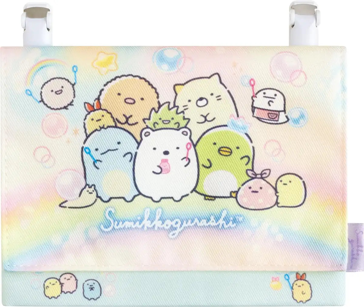 San-X Sumikko Gurashi Pocket Pouch Rainbow Ca41402 11cm x 14.5cm x 2cm- Japan Figure Store - #1 Bring To You The Best Japanese Goods