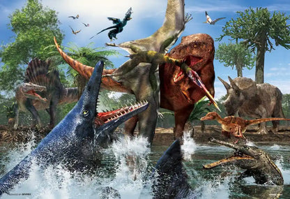 Beverly Jigsaw Puzzle 40-006 Tyrannosaurus Rex Vs Mosasaurus (40 L-Pieces) Dinosaur Puzzle- Japan Figure Store - #1 Bring To You The Best Japanese Goods