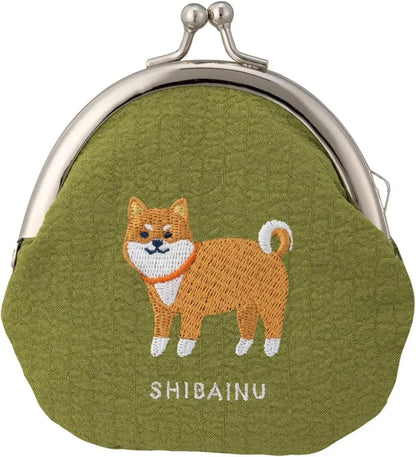 Decole Embroidered Coin Purse Pouch - Shiba Inu W8.8 D1 H11 - 4527749294782