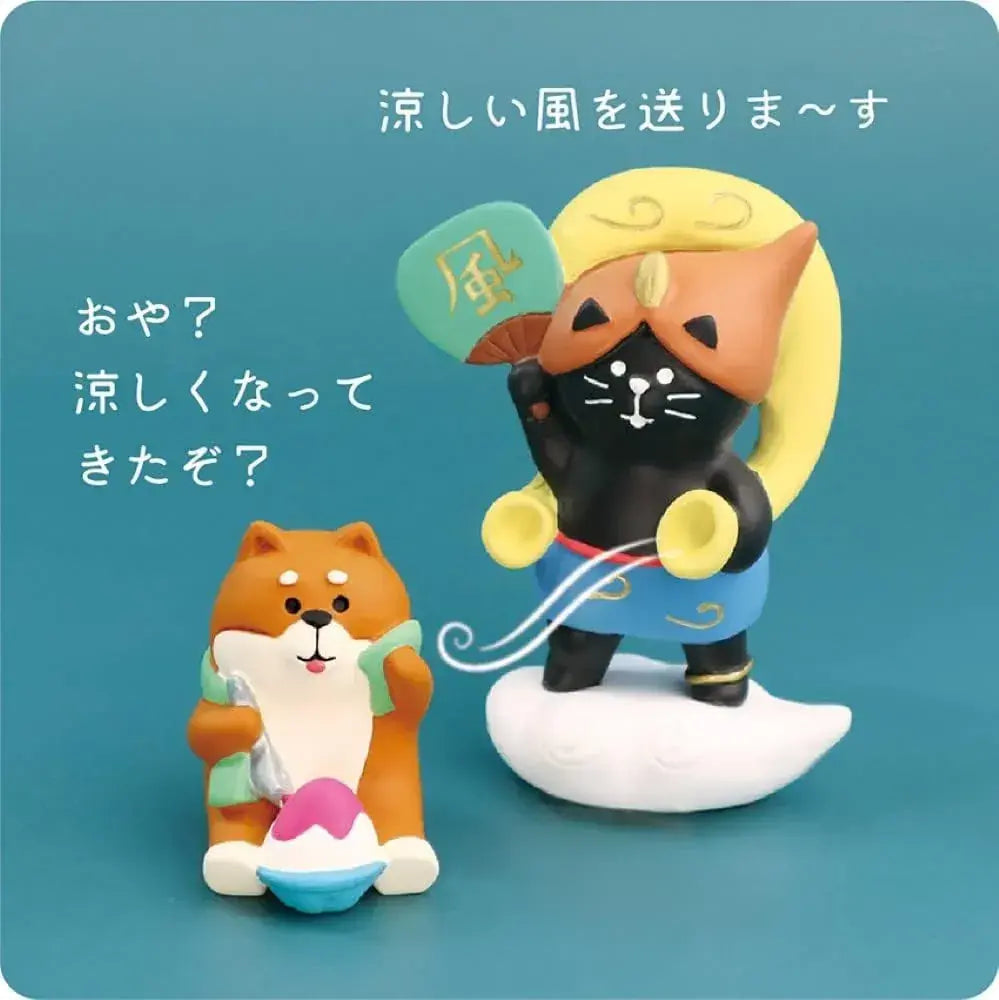Decole Fujin Cat Black Miniature Figurine